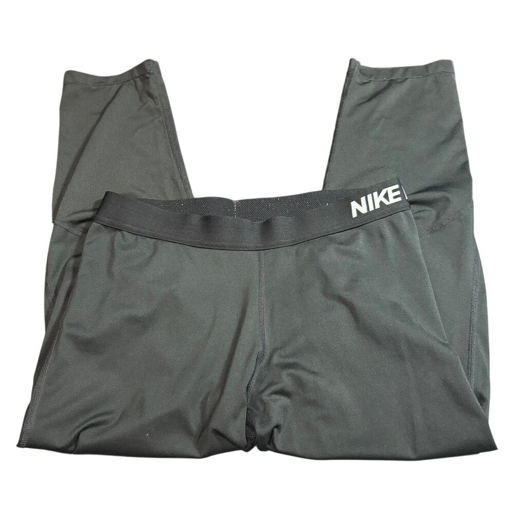 Nike Pro Dri-FIT Black Compression Cropped Leggings Women's L Athletic